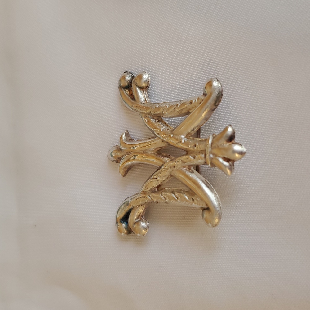 Vintage Sterling Silver Ave Maria Monogram Pin Brooch - Picture 8 of 11